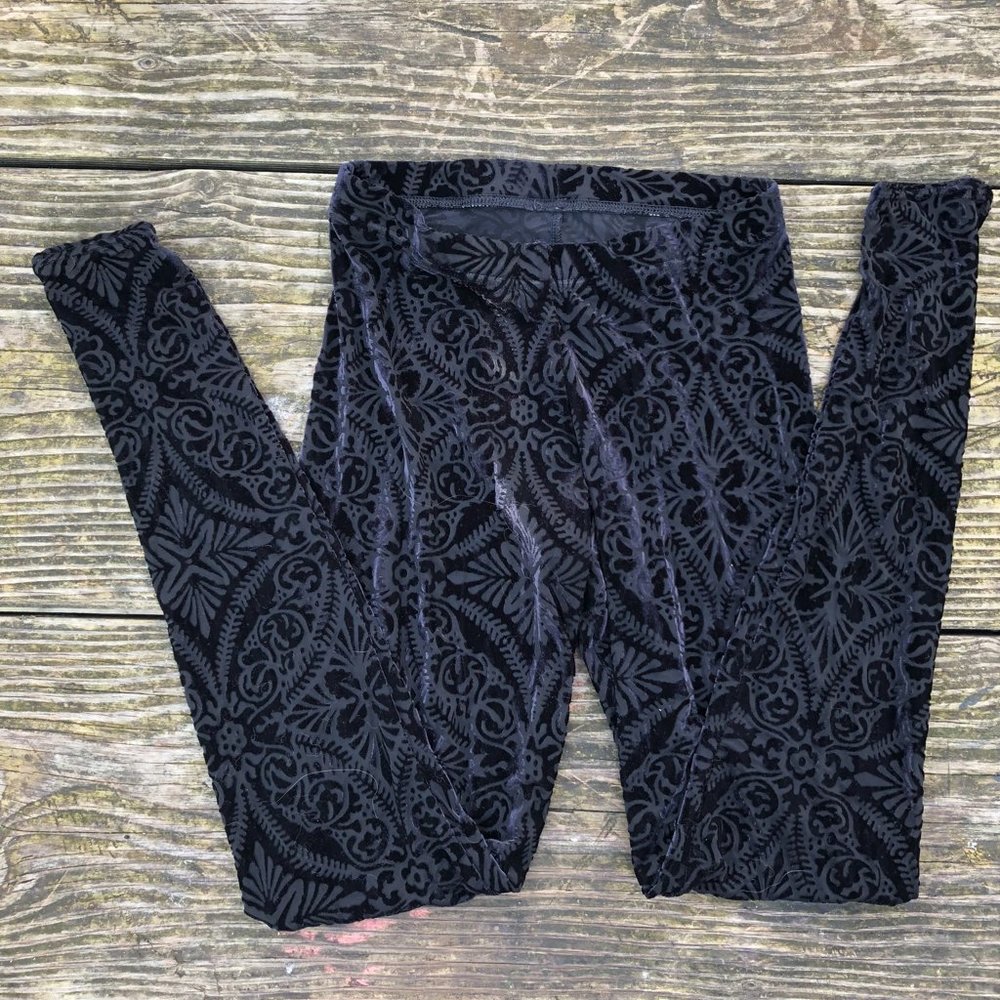 Black Milk black velvet burnout leggings S